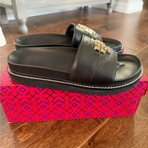 Tory Burch Everly Anatomic Lug slides. Size 8. - Picture 5 of 8